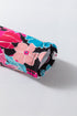 Vintage Floral Print V Neck Roll Tab Blouse