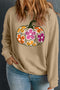Vintage Floral Pumpkin Print O Neck Graphic Sweatshirt