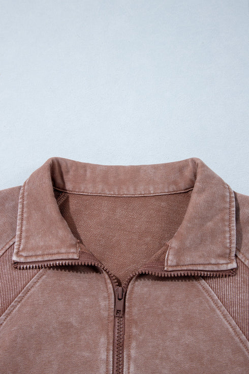 Vintage Half Zip Long Sleeve Shift Sweatshirt