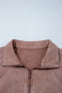Vintage Half Zip Long Sleeve Shift Sweatshirt
