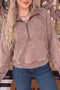 Vintage Half Zip Long Sleeve Shift Sweatshirt