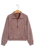 Vintage Half Zip Long Sleeve Shift Sweatshirt
