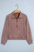 Vintage Half Zip Long Sleeve Shift Sweatshirt