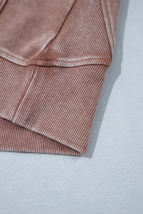 Vintage Half Zip Long Sleeve Shift Sweatshirt