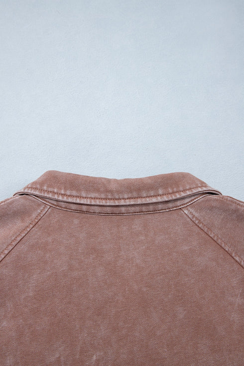 Vintage Half Zip Long Sleeve Shift Sweatshirt
