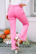 Vintage High Waist Distressed Raw Hem Flare Jeans