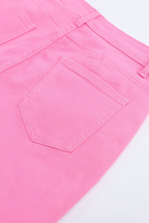 Vintage High Waist Distressed Raw Hem Flare Jeans