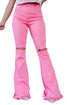 Vintage High Waist Distressed Raw Hem Flare Jeans