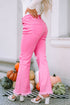 Vintage High Waist Distressed Raw Hem Flare Jeans