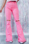Vintage High Waist Distressed Raw Hem Flare Jeans