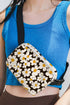 Vintage Inspired Daisy Print Nylon Adjustable Crossbody Bag