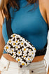 Vintage Inspired Daisy Print Nylon Adjustable Crossbody Bag