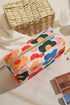 Vintage Inspired Floral Print Boxy Cosmetic Bag