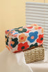 Vintage Inspired Floral Print Boxy Cosmetic Bag