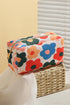 Vintage Inspired Floral Print Boxy Cosmetic Bag