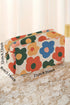 Vintage Inspired Floral Print Boxy Cosmetic Bag