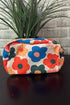 Vintage Inspired Floral Print Boxy Cosmetic Bag