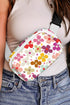 Vintage Inspired Floral Print Saddle Crossbody Bag