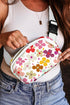 Vintage Inspired Floral Print Saddle Crossbody Bag