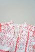 Vintage Inspired Floral Smocked Poet Collar Billowy Blouse