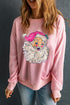Vintage Inspired Glitter Graphic Crew Neck Sweatshirt