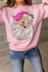 Vintage Inspired Glitter Graphic Crew Neck Sweatshirt