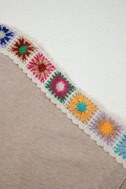 Vintage Inspired Granny Square Crochet Accent Tee