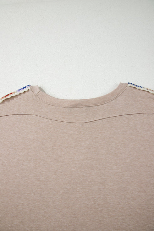 Vintage Inspired Granny Square Crochet Accent Tee