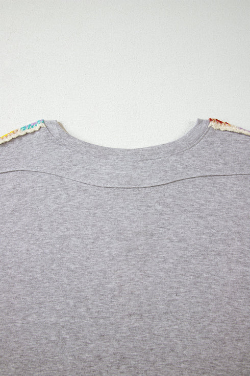 Vintage Inspired Granny Square Crochet Accent Tee