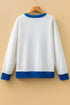 Vintage Inspired Graphic Contrast Trim Pullover Sweatshirt