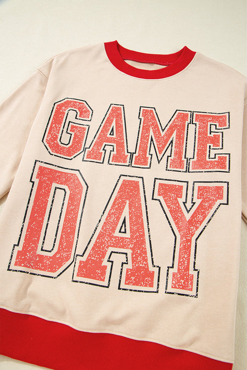 Vintage Inspired Graphic Contrast Trim Pullover Sweatshirt