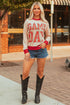 Vintage Inspired Graphic Contrast Trim Pullover Sweatshirt