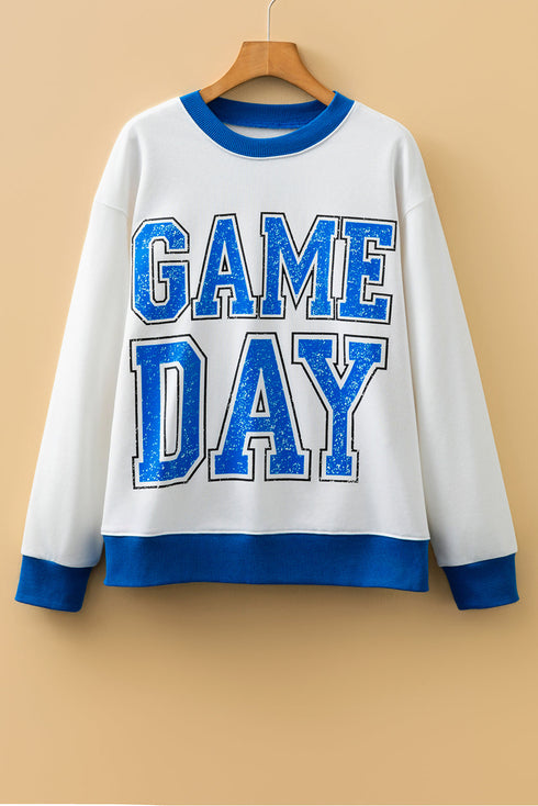 Vintage Inspired Graphic Contrast Trim Pullover Sweatshirt