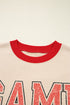 Vintage Inspired Graphic Contrast Trim Pullover Sweatshirt