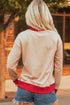 Vintage Inspired Graphic Contrast Trim Pullover Sweatshirt