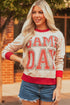 Vintage Inspired Graphic Contrast Trim Pullover Sweatshirt