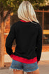Vintage Inspired Graphic Contrast Trim Pullover Sweatshirt