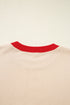 Vintage Inspired Graphic Contrast Trim Pullover Sweatshirt
