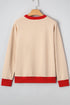 Vintage Inspired Graphic Contrast Trim Pullover Sweatshirt
