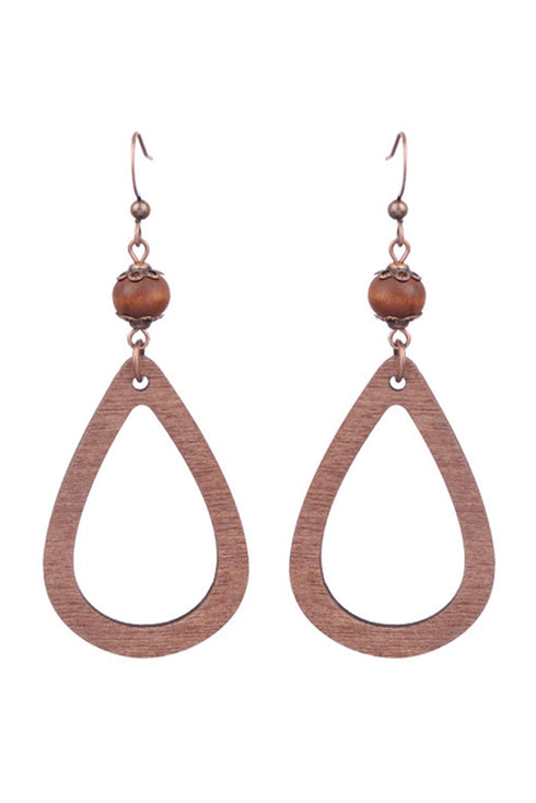 Vintage Inspired Hollowed Waterdrop Composite Hook Earrings