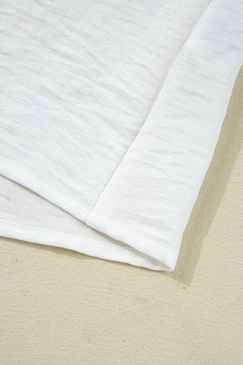 Vintage Inspired Lace Trim Ruffle Neck Button Down Blouse