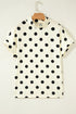 Vintage Inspired Polka Dot Mock Neck Dolman Top