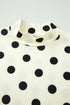 Vintage Inspired Polka Dot Mock Neck Dolman Top