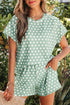 Vintage Inspired Polka Dot Print Two Piece Short Set