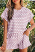Vintage Inspired Polka Dot Print Two Piece Short Set