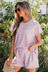 Vintage Inspired Polka Dot Print Two Piece Short Set