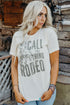 Vintage Inspired Rodeo Lyric Graphic Print T Shirt
