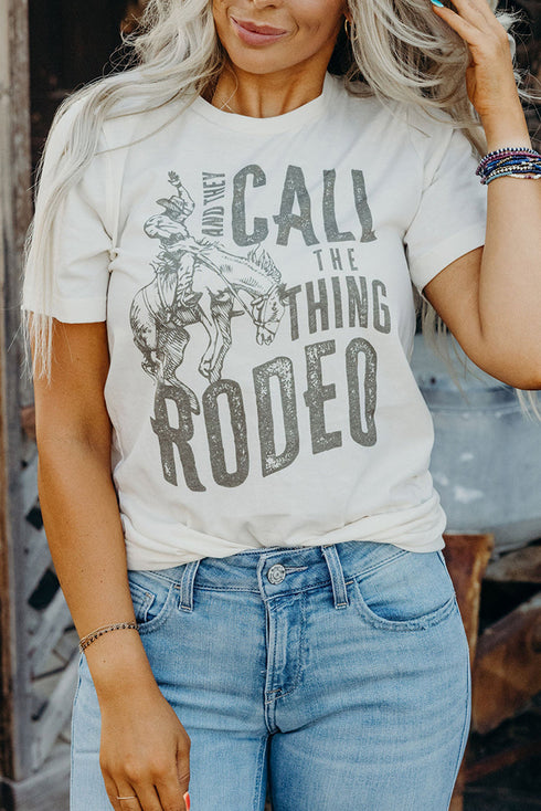 Vintage Inspired Rodeo Lyric Graphic Print T Shirt