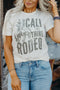 Vintage Inspired Rodeo Lyric Graphic Print T Shirt