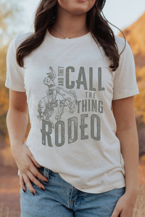 Vintage Inspired Rodeo Lyric Graphic Print T Shirt